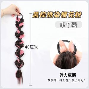 Peluca larga con trenzas de burbujas, cabello trenzado con mecanismo de alambre de alta temperatura para cualquier forma de rostro y cualquier color de piel - Product Image 6