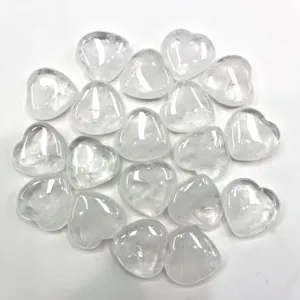 Wholesale Bulk Natural Crystal Craft Crystal Heart Clear Quartz Flat Heart For Gift Craft