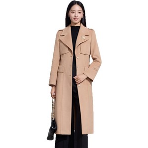 Women's Off White Wool <b>Blend</b> Coat Mid Length Slim Fit Warm Autumn Winter Wear - Product Image 5