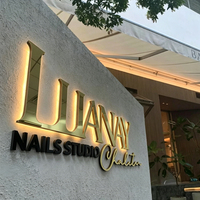 Enseigne publicitaire LED personnalisée, logo mural pour café, lettres 3D rétroéclairées, blanc chaud, étanche IP65, commande manuelle, décoration
