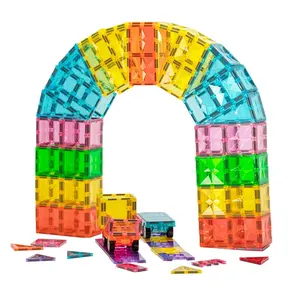 Hot Motor Skills Developing Colorful Kids Building Blocks Set Educational Toys Magnetic Tiles 100 Pcs