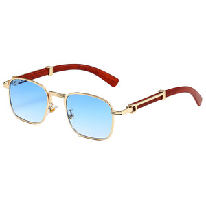 Gafas de Sol Vintage 2026 Unisex UV400, Montura Metálica Dorada de Diseño, <span class=keywords><strong>Lentes</strong></span> de PC Ligeras, Estilo <span class=keywords><strong>Vogue</strong></span> de Lujo, Logotipo Personalizado, Venta al Por Mayor - Product Image 3
