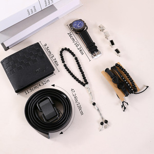 Set de Regalo para Hombre, Cartera, Correa de Cuero, Reloj de Cuarzo, Estilo Ejecutivo, Regalo Práctico para el Día del Padre, Caja de Regalo Exquisita - Product Image 2