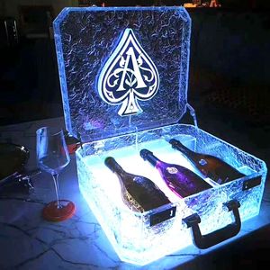 RGB Champagne có thể sạc lại vali cho Câu Lạc Bộ 3 chai Carry trường hợp Presenter kệ trưng bày - Product Image 1