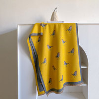 Écharpe d'hiver en gros pour femmes, motif petit oiseau mignon, toucher cachemire, douce, chaude et coupe-vent, châles et étoles épaisses pour dames