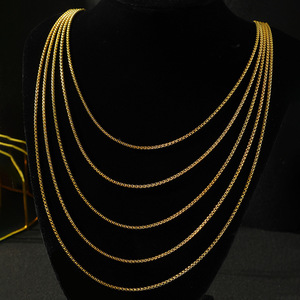 Collana a Catena Intrecciata in Acciaio Inossidabile Stile Hip Hop, Placcata in Oro 18K, Lunghezza Regolare, Stile Casual - Product Image 2