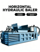 Presse à déchets horizontale automatique en acier inoxydable et aluminium avec système motorisé pour les déchets mixtes de plastique et de carton
