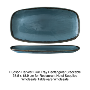 Plateau de service rectangulaire empilable Harvest Blue 35,5 × 18,9 cm Dudson - Product Image 2
