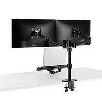 Support de bureau réglable pour ordinateur portable et moniteur double, cadre combiné pour trois écrans 17-32 pouces, compatible ordinateurs portables 11-17 pouces