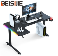 Table de jeu avec 256 couleurs RGB, bureau électrique réglable en hauteur, 720-1170 mm, moteur simple, 2 étages, porte-gobelet 18 mm, bureau