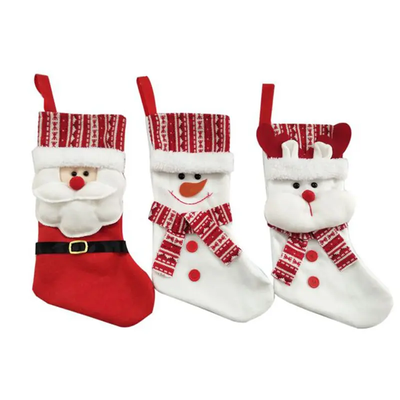 Kerst Kous Verpakking Vilt Opknoping Stocking Kerst Dag Decoratie Geweven Xmas Behandelen Zak Sok Zak
