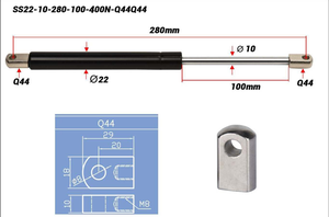 Amortisseurs à ressort à gaz robustes avec supports <span class=keywords><strong>de</strong></span> montage en L Tige <span class=keywords><strong>de</strong></span> support industrielle dans un cylindre en acier <span class=keywords><strong>pour</strong></span> <span class=keywords><strong>trappe</strong></span> <span class=keywords><strong>de</strong></span> <span class=keywords><strong>sol</strong></span> - Product Image 3