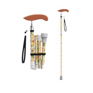 Canne en fibre de carbone pliable télescopique avec poignée en bois antidérapante pour personnes âgées, motif personnalisable - Product Image 5