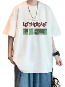 Camiseta Deportiva 100% Algodón, 200 Gramos, Ecológica, Corte Holgado, Estampado con Mapa, Tejido de Punto, para Mujer, Hombre y Unisex - Product Image 1