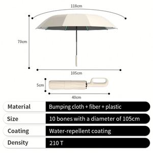 Parapluie pliant automatique personnalisé imprimé anti-UV avec boucle de fixation, idéal comme cadeau d'extérieur - Product Image 4
