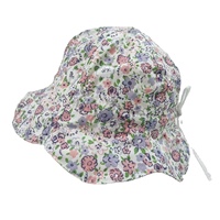 Venta al por mayor encantador algodón impresión cubo sombrero tulipán sombrero para bebé impresión Digital flor personaje popelina Mujer 100% algodón