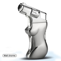 Briquet torche créatif pour femme, rechargeable au butane, pour cigarettes et cigares