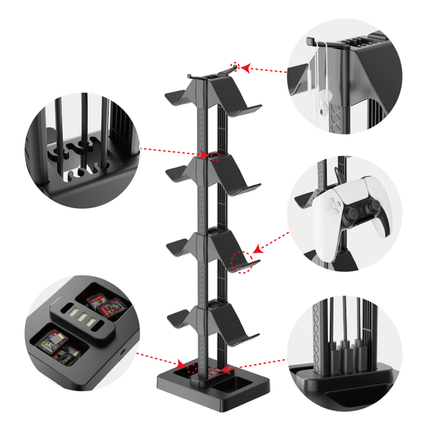 Desktop Switch 2 Charging Stand Storage Rack Holder Gamepad Displays Stands for PS5/SWITCH/X-box Controller Game Accessories