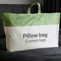 Sac de shopping personnalisé en polyester non tissé imprimé numériquement avec logo pour le rangement des oreillers