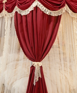 Cortinas de Cama Dobles Estilo Princesa Francesa, Doble Capa, Bordadas, Plegables, con Función de Bloqueo de Luz y Mosquitera - Product Image 6