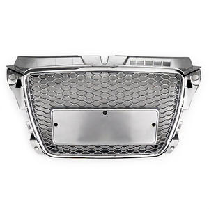 กระจังหน้าโครเมียมแบบ OEM สีเงิน ตาข่าย ABS ใหม่ สำหรับ Audi A3 8P.5 RS3 Style ปี 08-12 ยี่ห้อ PNB คุณภาพสูง ติดตั้งง่าย 3 ชิ้น - Product Image 1