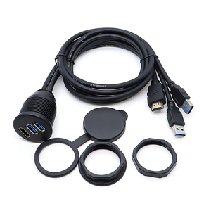 Double USB 3.0 et HDTV mâle à femelle Câble d'extension embarqué pour voiture Support USB 3.0 pour tableau de bord pour voitures bateaux motos - Product Image 1