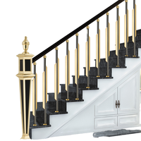 Rampe d'escalier en aluminium de conception moderne et luxueuse MEIXI, montage au sol, garantie 5 ans, finition durable, utilisation décorative pour villa et hôtel
