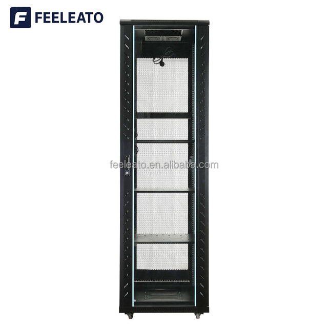 Data Center Server Rack 19inch 18U/27U/32U/37U/42U Tempered Glass Door SPCC Steel Floor Standing Network Cabinet