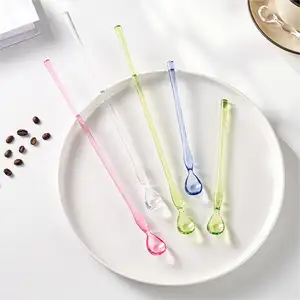 10 Inches Cocktail Spoon Assorted Colors Plastic Swizzle Sticks Long Handle Mixing Spoon Coffee Beverage Drink Stirring Spoons