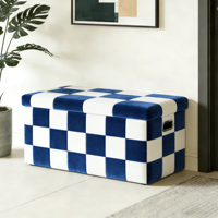 Nouvelle Arrivée 2026 : Ottoman de Rangement Pliable en Velours avec Coffre de Rangement pour Salon, Chambre et Canapé-Lit