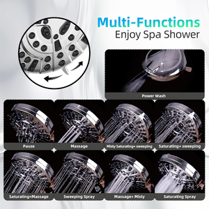 Cross-Border American Style Eco-Friendly Filter Pressurized Triple <b>Spray</b> Adjustable Gear Hand Shower Head <b>Set</b> for Shower Room - Product Image 6