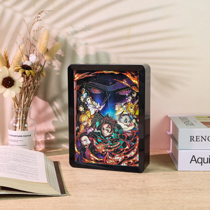 Veilleuse 3D en papier alimentée par USB-C, thème Chasseur de démons, boîte à ombres pour fans, décoration de bureau style japonais, boîte à lumière Anime - Product Image 3