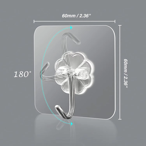 Strong Transparent Self-adhesive Wall <strong>Hooks</strong> Hanger <strong>Kitchen</strong> Bathroom Sticky <strong>Hook</strong> - Product Image 6