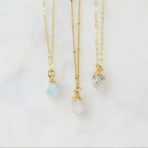 Moonstone Vòng Cổ Mặt Dây Chuyền Mạ Điện Mạ Vàng Labradorite