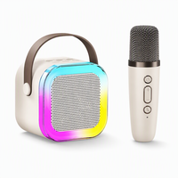 Altavoz de Karaoke Inalámbrico con Micrófono, Luz LED Portátil, Máquina de Canto para Niños, Fiestas Familiares, KTV Recargable, Regalo