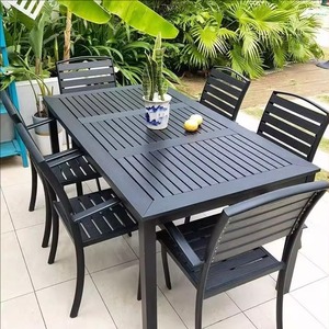 Combinazione di alluminio mobili da <span class=keywords><strong>esterno</strong></span> impermeabile e resistente di lusso tavolo da pranzo e sedia Set - Product Image 2