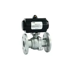 Pneumatic flange ball valve in the pipeline used to cut off speed distribution change the direction of the flow of the medium