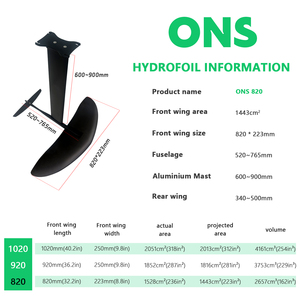 Axis ONS 820 Water Sports Surfing Surfboard Board Pumping Universal Blade Foil Set Hydrofoil Comprend un sac et des vis - Product Image 2
