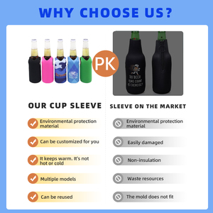 Ücretsiz baskılı logo soğutucu neopren bira kahve yeniden kullanılabilir yelek şekli olabilir şişe soğutucu - Product Image 5