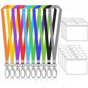 10-Piece <b>Set</b> of <b>Colourful</b> ID Card Holders & Lanyards for Work Cards Keychains - Product Image 1