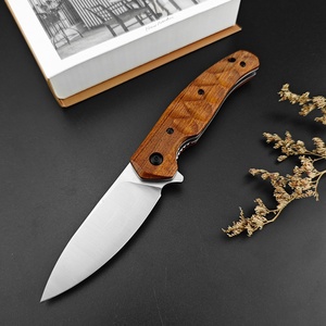 Cuchillo Plegable D159 de Sándalo para Supervivencia al Aire Libre, Acero D2 de 3.19 Pulgadas, para Camping y Senderismo, OEM DIY con Mango de Sándalo - Product Image 2