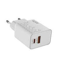 Chargeur de voyage rapide 2 en 1 USB-A Type-C 40W Premium, adaptateur secteur avec prise EU et prise UK, chargeur de téléphone portable