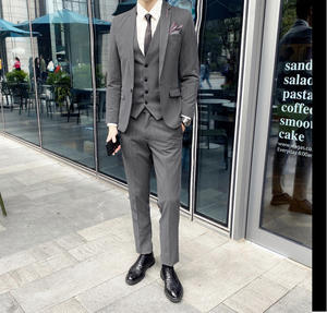 M-5XL primavera e autunno spessi Set Casual a tre pezzi abito da uomo a righe da uomo vestito migliore da uomo - Product Image 5