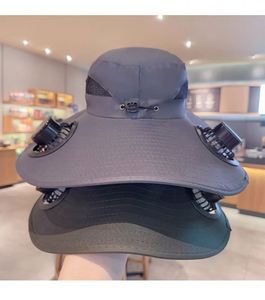 Custom Wholesale High Quality Summer Outdoor Travel Sun Fishing <b>Cooling</b> <b>Hat</b> Mens Wide Brim Bucket <b>Hat</b> Solar Fan <b>Hat</b> with Fan - Product Image 4