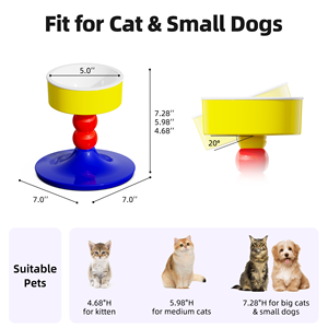 Distributore di cibo per gatti con scollo alto regolabile per ciotole per animali domestici per cani che si adattano a diverse angolazioni - Product Image 5