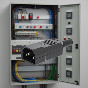 Conector de alimentación negro de tres pines C14 macho para equipos eléctricos - Product Image 3