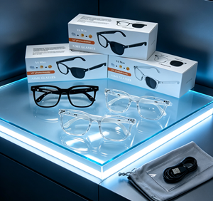 V6 Max Outdoor Smart Sunglasses Anti-UV Lens <b>Bluetooth</b> Call & Music Function Remote Photography One-Click Answer Phone Smart Eye - Product Image 1