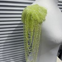 Patchs d'épaule brodés 3D de créateur avec pompons, décalcomanies 3D en strass en forme de fleur à coudre, écologiques pour vêtements