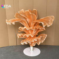 Centre de table LEDA, fleurs artificielles géantes, accessoires pour événements de mariage, fleurs géantes en organza faites à la main, installation artistique