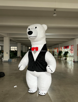 Costume de Mascotte Ours Polaire Gonflable avec Nœud 2,2/2,6m – Personnage de Dessin Animé pour Événements et Publicité